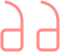 Two abstract pink shapes on black background.